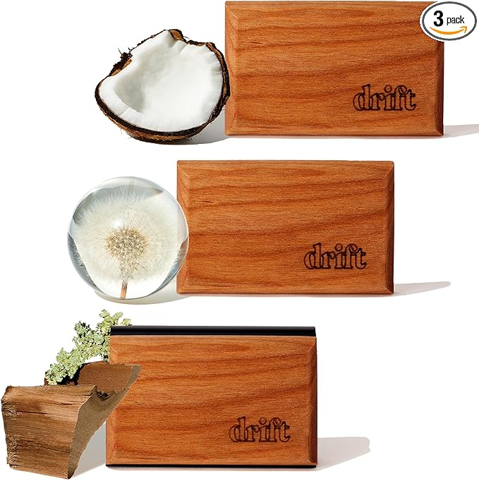 Drift Car Air Freshener Starter Kit - Wooden Deodorizer - Vehicle Odor Remover - Auto Scent Diffuser - Long-Lasting Car Freshening - Variety 3 Pack