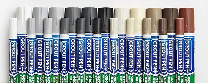 Grout Pen White Tile Grout Paint Marker Replacement Tips: 5 Pack of Narrow 5mm - Waterproof Grout Paint Pen, Grout Colorant and Sealer Pen to Renew, Restore and Refresh Tile Grout