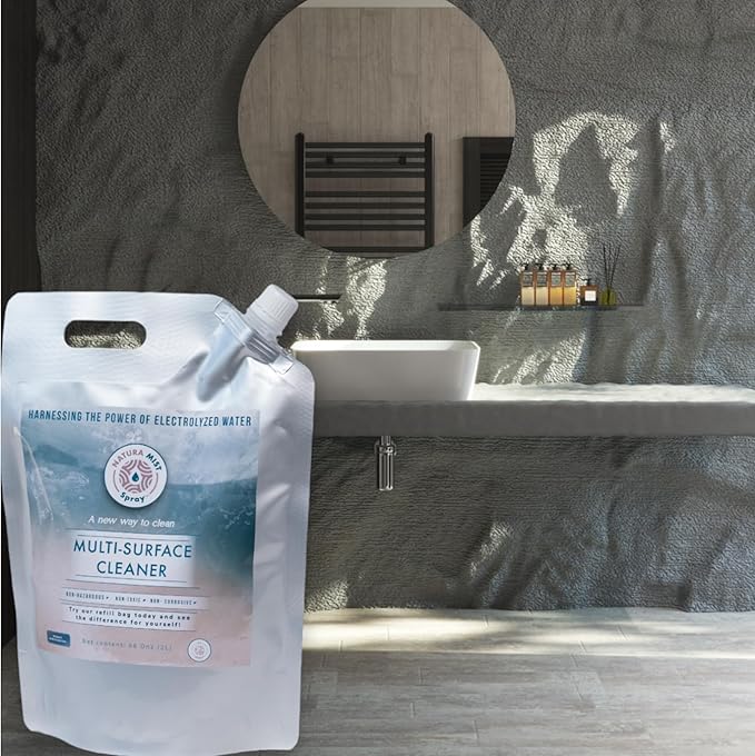 Multi-Surface Cleaner (Refill Bag 2 Liter) -Electrolyzed Water Cleaner - Home and Kitchen Cleaning - Non-Toxic and Effective Cleaner to Remove Dirt & Grime, 2 Liter
