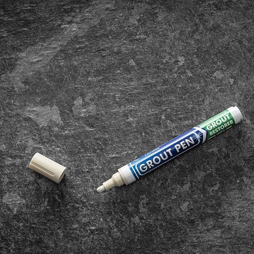 Grout Pen Tile Paint Marker: Ivory 1 Pack and 2 Pack with Extra Tips (Narrow, 5mm) - Waterproof Grout Colorant and Sealer Pen to Renew, Repair, and Refresh Tile Grout - Cleaner Floor Pens