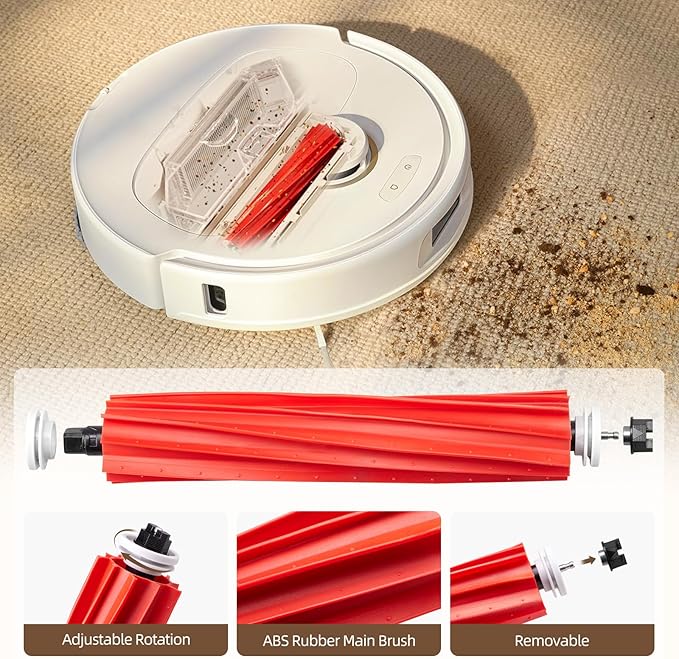 26 Pack Accessories for Roborock Qrevo S/Qrevo Pro/Qrevo Plus/Qrevo Maxv Vacuum Robot, Replacement 2 Main Brush 6 Mop Pads 6 Dust Bag 6 Sidebrush 4 Filter 1 Cleaning Brush 1 Screwdriver