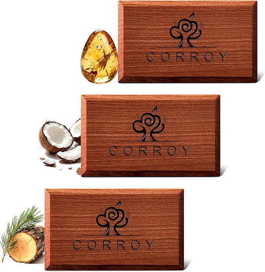 Car Air Freshener Natural Essential Oil Scent, Odor Eliminator and Purifier, Vent Clip Air Freshener for Car (Refill - 3 Pack - Amber-Coconut-Pine)