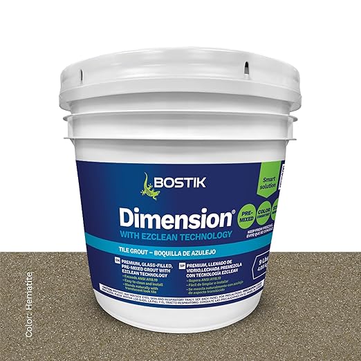 BOSTIK EZ Clean Dimension 9lb Premixed Tile Grout – Hematite H671 | Professional Grade | Easy Apply & Clean, Glass-Filled Translucent Reflective, Stain & Crack Resistant, Fast Drying