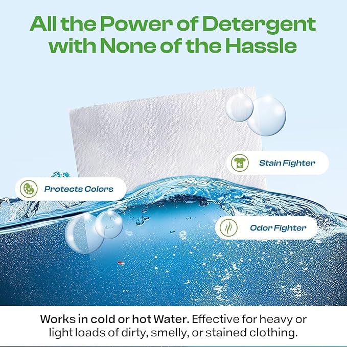 HAPPY HOUR Laundry Detergent Sheets Value Pack with up to 240 Loads, Non Toxic Laundry Sheets Detergent Soap for Sensitive Skin, Recyclable Eco Friendly, Perfect for Travel - Fresh Scent