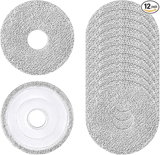 12 Pack Replacement Mop Pads for Dreame L40 Ultra/X40 Ultra/X50 Ultra/L50 Ultra/L10S Ultra/ L10s Pro Ultra Heat/L10S Ultra Gen2/L40S Ultra/X30 Ultra/L10 Ultra Robot Vacuum, Washable Replacement Pads