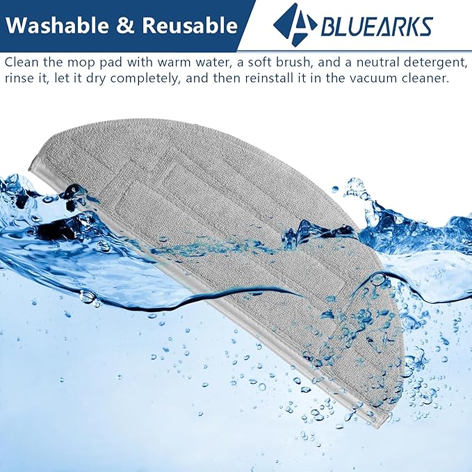 6 Pack Mop Pads Compatible with Roborock S8 Pro Ultra Robot Vacuum, Reusable Microfiber Mopping Pad Replacement Accessories
