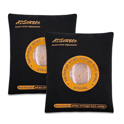 ADSorbco Rechargeable Desiccant Packs for Storage, Rechargeable Silica Gel Packets, Color Indicating Desiccant Packs for Suitcase, Storage Bins, 3D Filaments, Electronics, Cars, Safe (26, 500g)