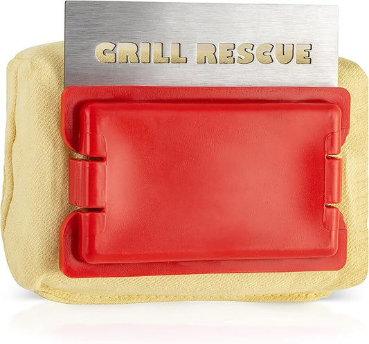 Grill Rescue BBQ Replaceable Scraper Cleaning Head, Bristle Free - Durable and Unique Tools for Cast Iron or Stainless-Steel Grates, Barbecue Cleaner (Replaceable Scraper Head)