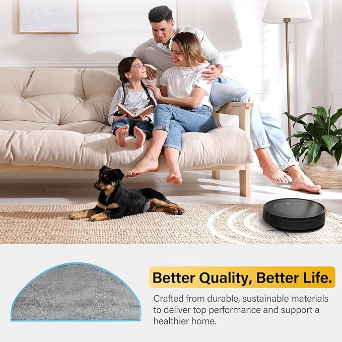 6 Pack Replacement Parts for iRobot Roomba Combo Essential Robot Vacuum & Mop Y0140 / Y0110 / Q0110 / Q0120 / Q0520/ Roomba 104 / Roomba 105 Combo, Microfiber Washable Mopping Pads