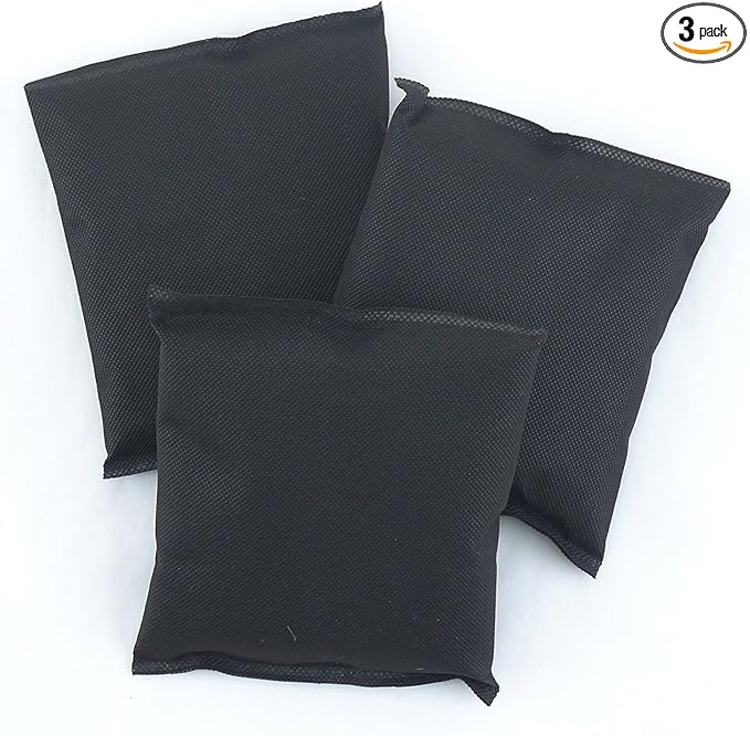 BambooMN Activated Bamboo Charcoal Odor Absorbing Moisture Eliminating Pouch, 180g Per Bag, 3 Units, Black