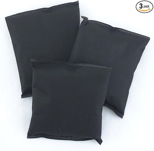 BambooMN Activated Bamboo Charcoal Odor Absorbing Moisture Eliminating Pouch, 180g Per Bag, 3 Units, Black