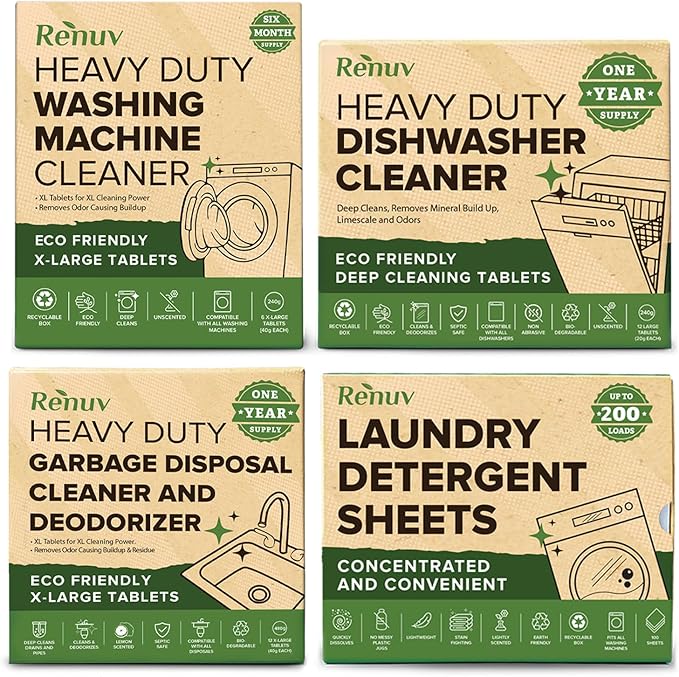Renuv Washing Machine, Dishwasher, Garbage Disposal and Laundry Sheets - Huge Savings!