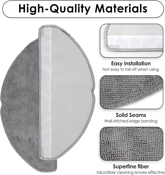 (3 Pack) Replacement Mop Pads for Roborock Q7 M5/ Q7 M5+/ Q7 L5/ Q7 L5+ Robot Vacuum Cleaner, Washable Mop Cloths Accessories Kit, Mop Pad Refill, Replacement Parts