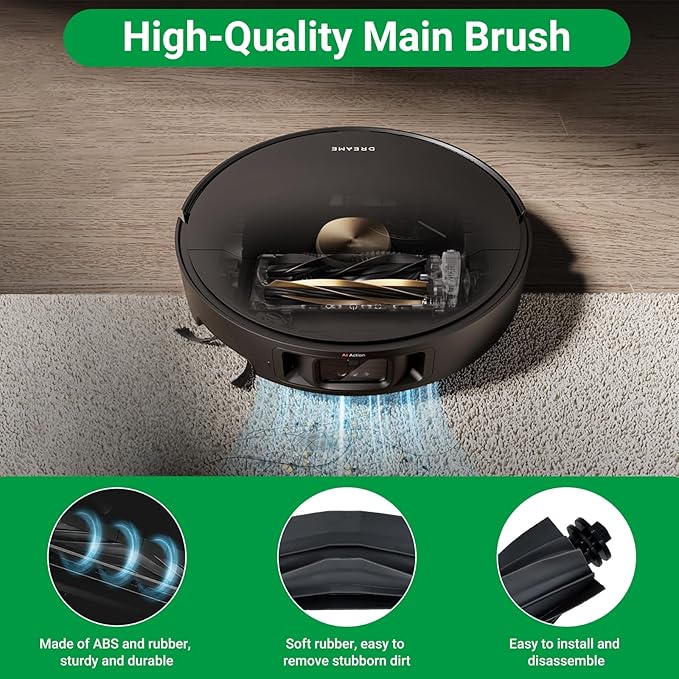 Replacement Kit for Mova E40 Ultra Robot Vacuum, 2 Main Brushes, 4 Filters, 6 Mop Pads & Dust Bags & Scented Tablets & Side Brushes, 1 Cleaning Brush