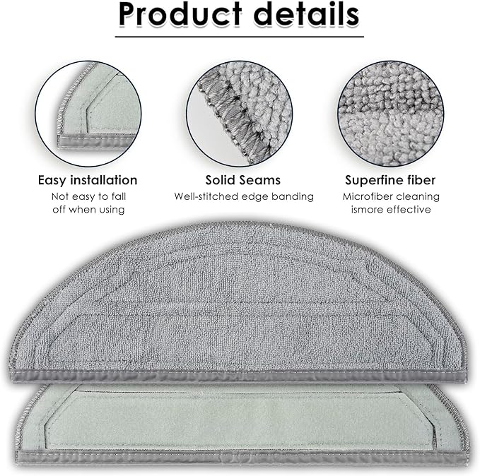 (4 Pack) Q10S5, Q10S5+ Mop Pads Compatible with Roborock Q10 S5/ Q10 S5+ Robot Vacuum Cleaner, Washable Mop Cloth Accessories Kit, Q10S5/ Q10S5+ Mop Pad Refill, Replacement Parts