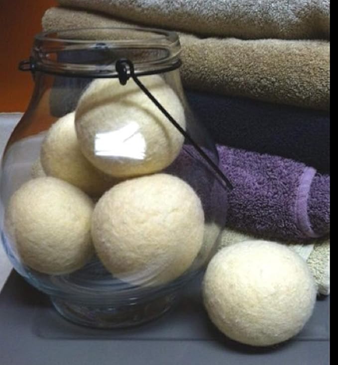 Wool Dryer Balls - Set of 8, Eco-Friendly, 100% Handmade, Natural and Unscented