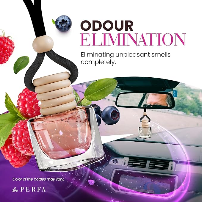 Pack of 2 Car Air Fresheners For Women | Berry Ready Scented Automotive Car Accessories with Vent Clips | Long Lasting Perfume Diffuser | Hanging Air Freshener Scent | Premium Fragrance By Perfa