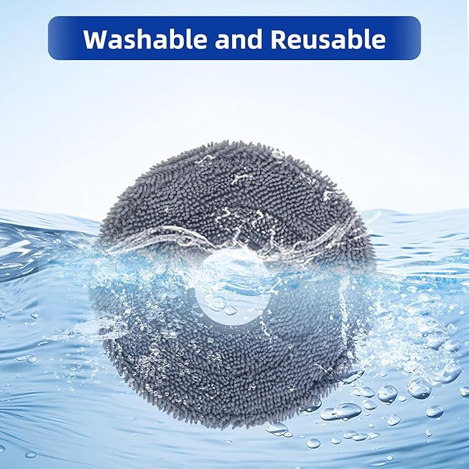 VIEWALL 8 Pack Microfiber Mop Pads for Roborock Saros 10R/20/Qrevo CurvX/S5V/QV 35A/35S/QX Revo/Qrevo S/Plus/Pro/Master/Slim/Qrevo Curv/Edge Vacuum Cleaner, Washable Mop Cloth Replacement Accessories
