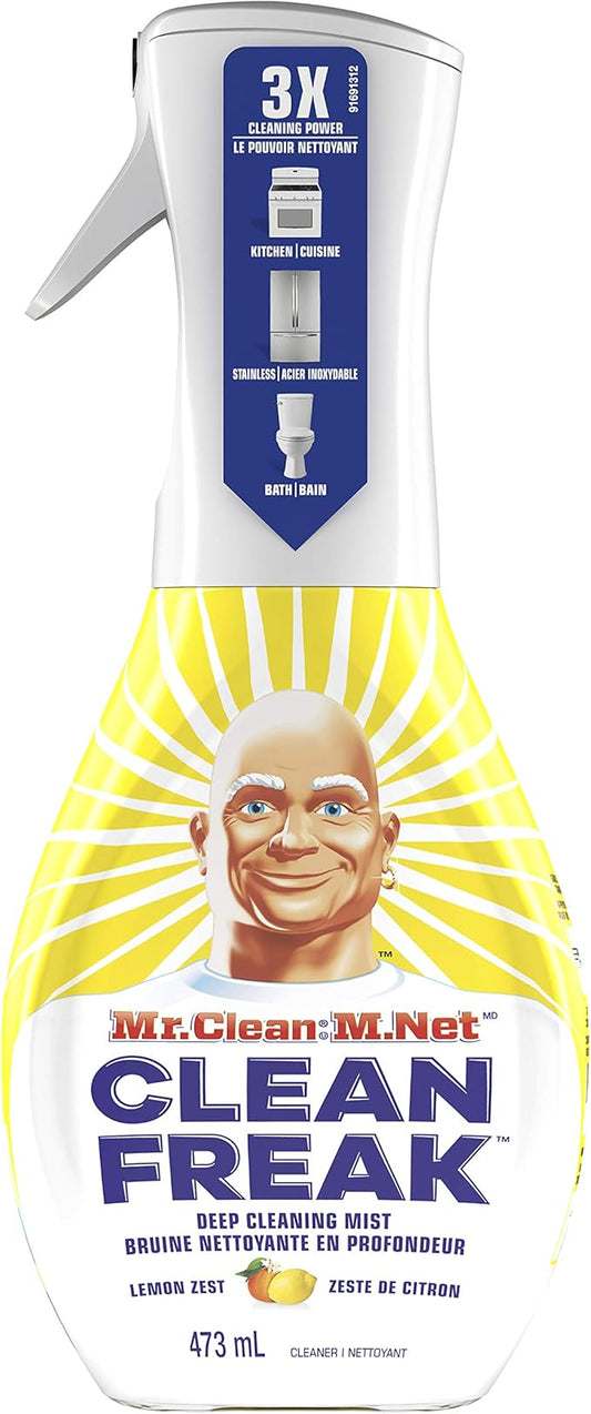 Mr. Clean Deep Cleaning Mist Multi-Surface Spray, Lemon Zest Scent Starter Kit, 16 Fl Ounce, 1 Count