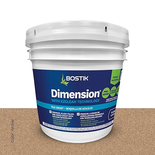 BOSTIK EZ Clean Dimension 9lb Premixed Tile Grout – Amber H621 | Professional Grade | Easy Apply & Clean, Glass-Filled Translucent Reflective, Stain & Crack Resistant, Fast Drying