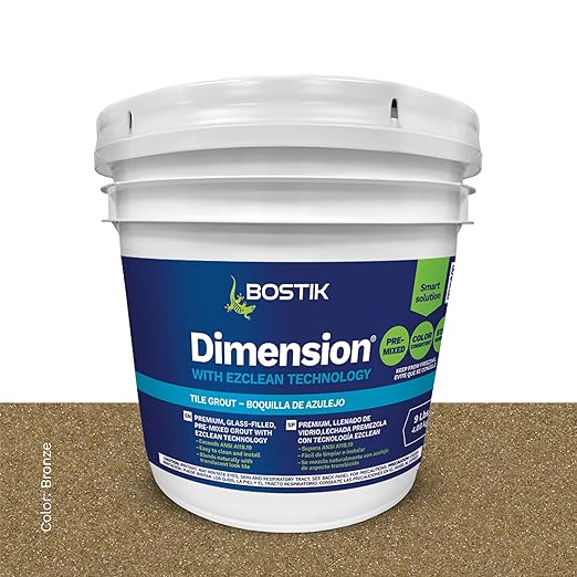 BOSTIK EZ Clean Dimension 9lb Premixed Tile Grout – Bronze H710 | Professional Grade | Easy Apply & Clean, Glass-Filled Translucent Reflective, Stain & Crack Resistant, Fast Drying