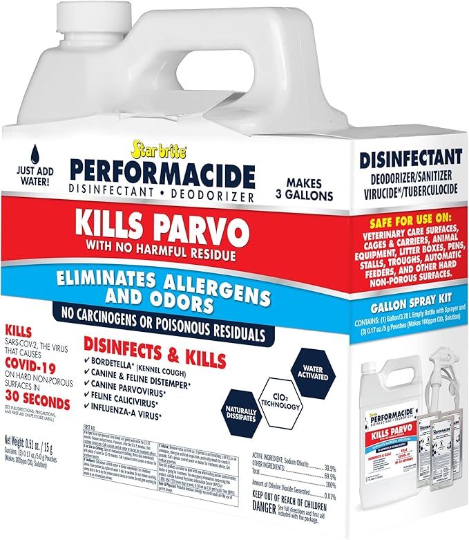 STAR BRITE Performacide 1 Gallon Kit – Kills Parvo Virus, Ideal for Veterinary Hospitals & Kennels