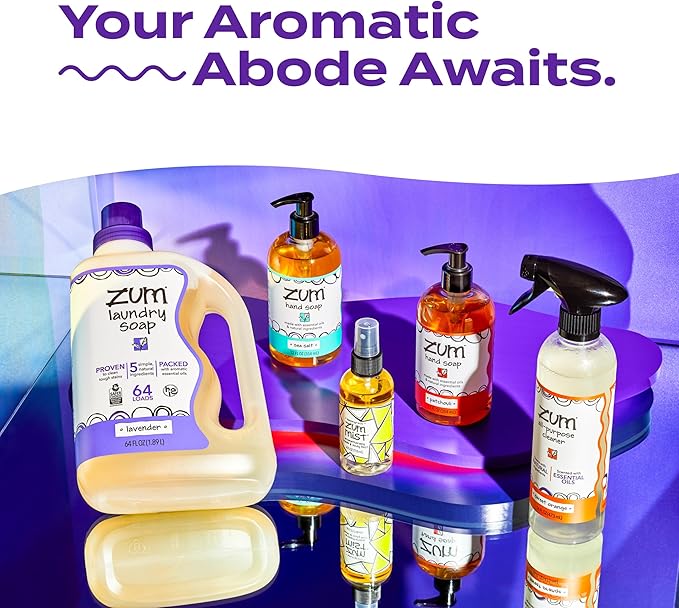 Zum Wool Dryer Balls Kit Plus Zum Mist - 3 Wool Balls with Essential Oil Blend & Room & Body Mist - Frankincense & Myrrh