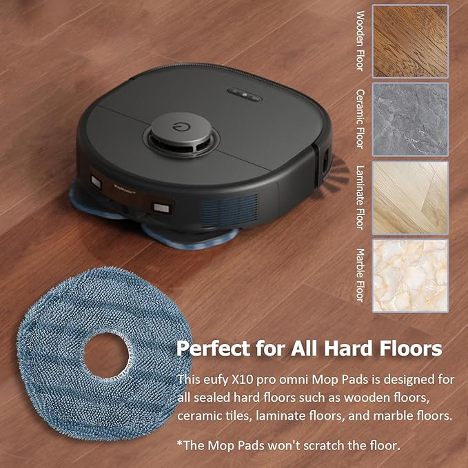 Replacement Parts Kit compatible with eufy X10 Pro Omni Robot Vacuum Accessories, 2 Roller Brushes, 4 Filters, 6 Side Brushes, 4 Mop Pads, 6 Dust Bags (22 Pack)