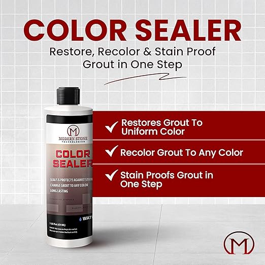MODERN STONE TECHNOLOGIES® Color Sealer – Matches TEC® Grout Colors- Restores/Changes & Stainproofs Grout Color | Water-Based, Non-Toxic, Easy to Use | for Ceramic Tiles | #941 Raven