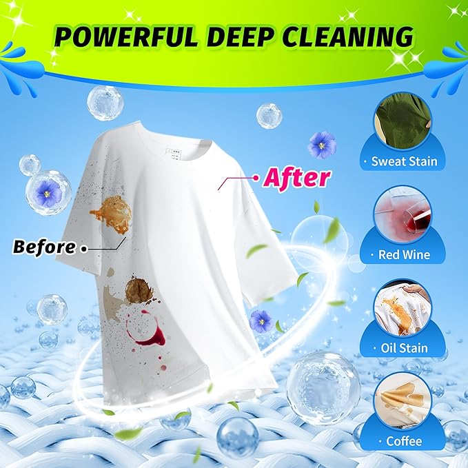 HOMERHYME Laundry Detergent Sheets - Fresh Linen 120 Loads Laundry Sheets Detergent, Bulk Travel Laundry Detergent Eco Friendly & Hypoallergenic Natural Detergent Sheets Strips Laundry Soap Sheets