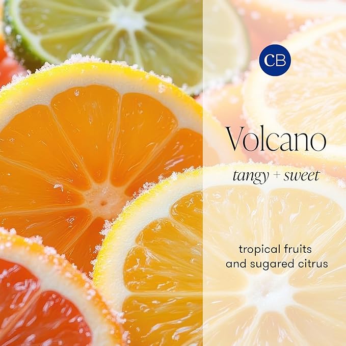Capri Blue Car Diffuser Refills - Volcano Car Air Freshener Refills With Notes of Sugared Citrus & Tropical Fruits - For Use in Vent Clip - Includes 4 Fragrance Reeds - Travel Essential