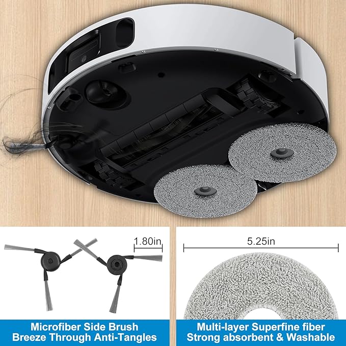 25 Pack Accessories for Dreame L40 Ultra / L40 Gen2 / X40 Ultra/Master, MOVA P10 / P50 Pro Ultra Robot Vacuum Replacement Parts - Main Brush, Active Filters, Mop Pads, Dust Bags, Side Brushes