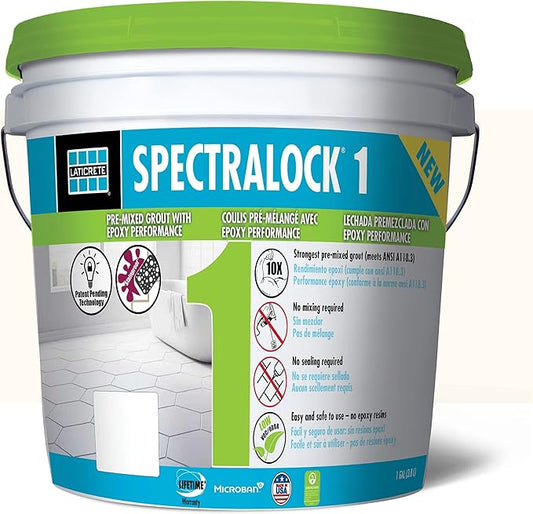 LATICRETE SPECTRALOCK® 1 Pre-Mixed Professional Grade Ready to Use Stainproof Grout (#44 Bright White)