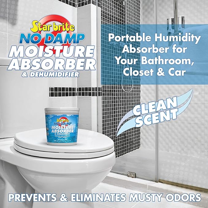 STAR BRITE No Damp Moisture Absorber & Dehumidifier - Simple, Portable, Humidity Control for Boats, RVs, Seasonal Homes & More - Prevent Musty Odor & Moisture Damage