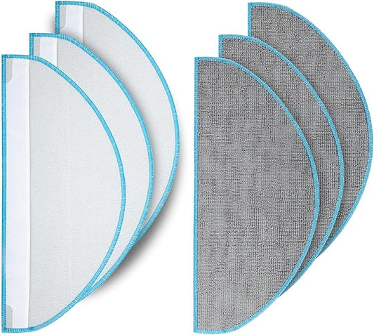 6 Pack Replacement Parts for iRobot Roomba Combo Essential Robot Vacuum & Mop Y0140 / Y0110 / Q0110 / Q0120 / Q0520/ Roomba 104 / Roomba 105 Combo, Microfiber Washable Mopping Pads