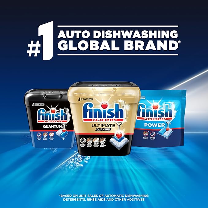 Finish Quantum Dishwasher Pods, No Pre-Rinse Dishwasher Detergent Soap Removes 24HR Dried-On Stain and Grease, Leaving a Virtually Spotless Shine, 100 Count