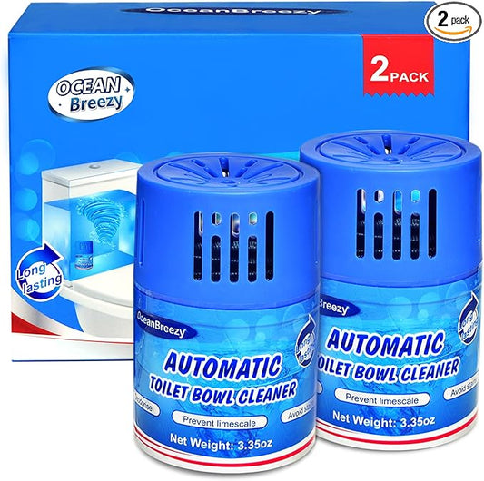 Toilet Bowl Cleaners 2 Bottles | Automatic Long-Lasting Blue Toilet Cleaner Tablets, Septic Safe Toilet Bowl Tablets in Bottles | Larger capacity | Prevent Stain Buil（2800 Flushes Each）