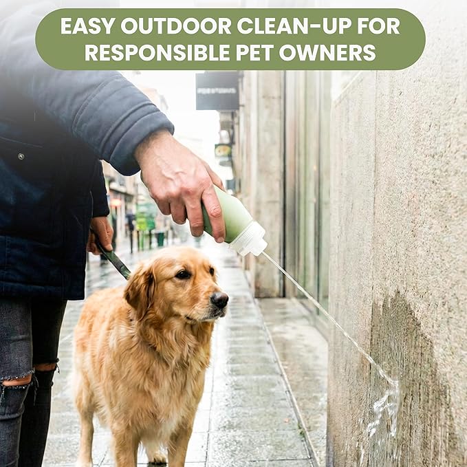 Ultimate 2-in-1 Dog Walk Essential – Portable Pee Cleaning Bottle + Detachable Poop Bag Dispenser (Green)