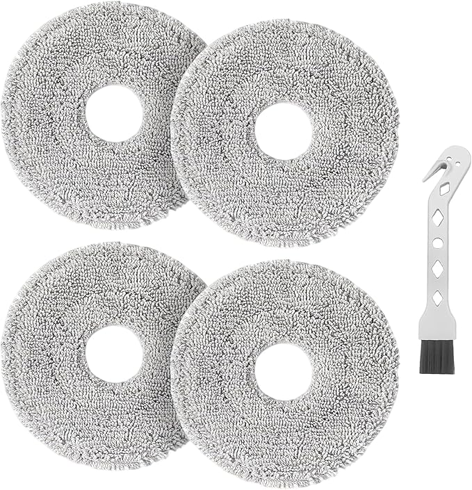 4-Pack L40 Ultra Mop Pads Replacement: for Dreame X30 Ultra/X40 Ultra/L30 Ultra/L20 Ultra/L10s Ultra/L10s Pro Ultra/X40 Master/ Robot Vacuum, MOVA S10/S10 Plus/P50 Pro/P10/P10 Pro Ultra, Washable Pad