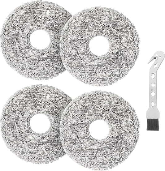 4-Pack L40 Ultra Mop Pads Replacement: for Dreame X30 Ultra/X40 Ultra/L30 Ultra/L20 Ultra/L10s Ultra/L10s Pro Ultra/X40 Master/ Robot Vacuum, MOVA S10/S10 Plus/P50 Pro/P10/P10 Pro Ultra, Washable Pad