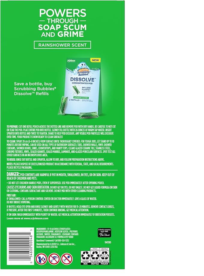 SCRUBBING BUBBLES BATH DISSOLVE PODS SATRTER KIT 1+1 0.28FLOZ