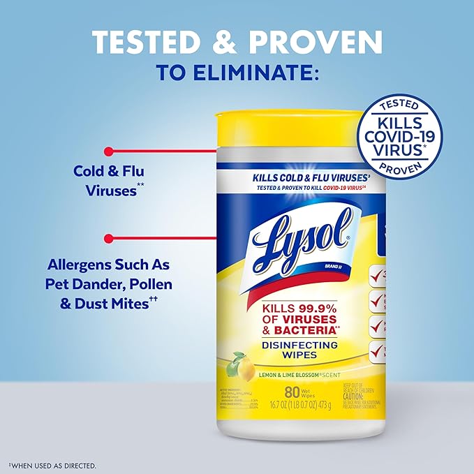 Lysol Disinfecting Wipes Bundle, Home Apartment Dorm Room Essentials and Cleaning Supplies, All Purpose Cleaner, Multi-surface Cleaning Wipes, Multi-Scent Sanitizing Wipes Bundle, 240 Count, Pack of 4