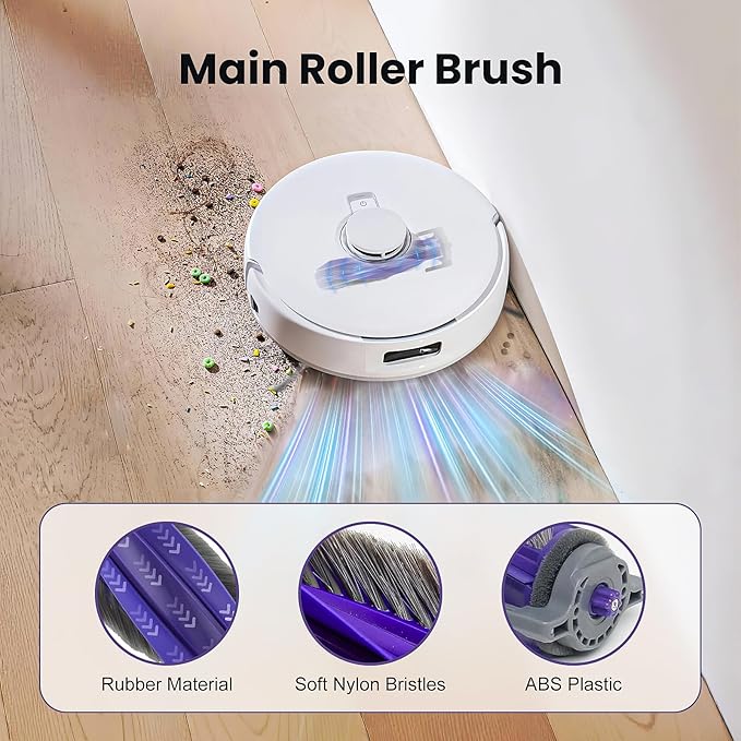 16 Pcs Replacement Accessories kit for Narwal Freo Pro Robot Vacuum Cleaner, 1 Main Roller Brush, 2 Dust Bags, 2 Hepa Filters, 4 Mop Pads, 6 Side Brush, 1 Clean Tool