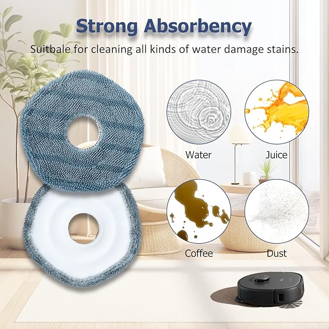 12 Pack Replacement Parts Dust Bags Mop Pads for eufy X10 Pro Omni Accessories Robot Vacuum Self-Empty Station,6 Dust Bags, 6 Mop Pads