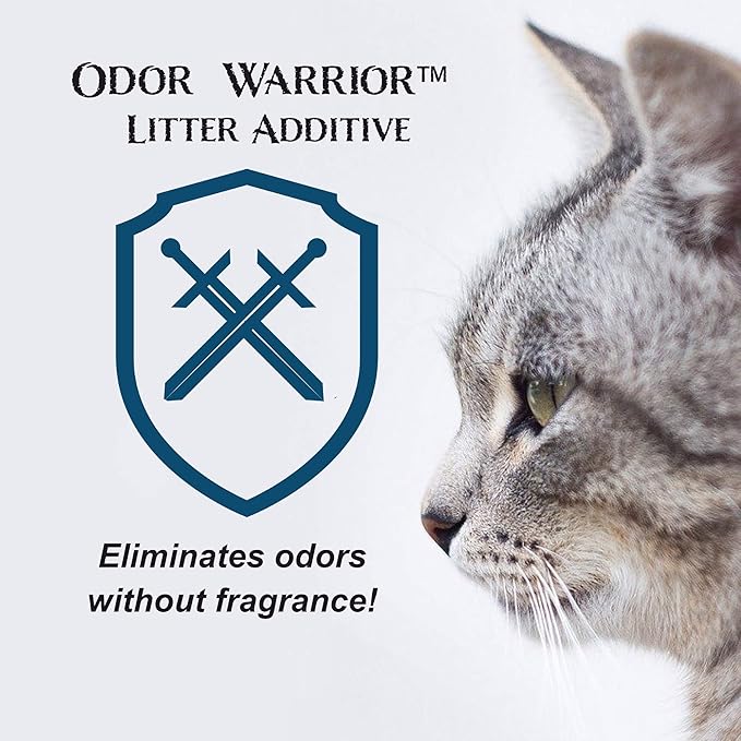 Sapphire Labs Odor Warrior Cat Litter Deodorizer | Cat Litter Odor Control with Ultra Absorbing Activated Charcoal | Extend The Life of Your Kitty Litter with a Truly Fragrance Free Litter Solution