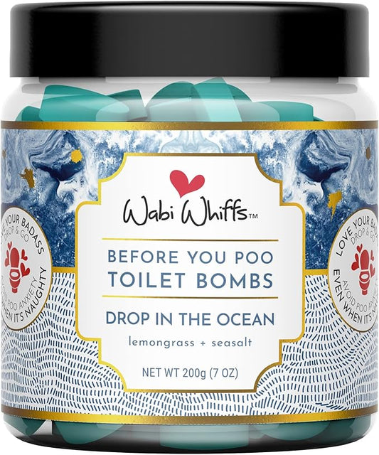 Fizzing Toilet Bombs ??Drop In The Ocean | Natural Bathroom Deodorizer | Odor Eliminator Tablets For Freshness & Cleanliness | Eco-Friendly Septic Safe Tablets | 60 Count |