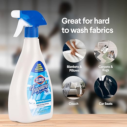 Clorox Fraganzia Refresher Spray 22oz Morning Sky | Multi-Use Fabric Refresher Spray in Morning Sky Scent | 22 Ounce Fabric Spray, Room Freshening Spray (Pack of 2)