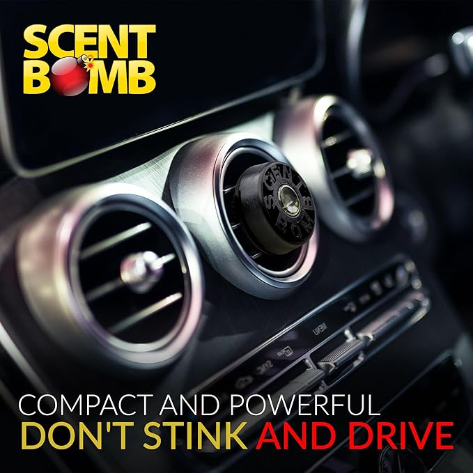 Scent Bomb Car Air Freshener Vent Clip – Long-Lasting Fragrance, Easy Clip-On Design for Freshness On-the-Go, Ideal for Cars, Trucks & SUVs – Keeps Your Vehicle Smelling Fresh (Black Bomb, 3 Pack)