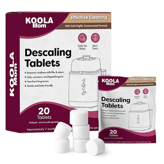 Descaling Tablets for Bottle Washer & Warmers - Descaler for Milk & Limescale Removal - Compatible with Momcozy, Baby Brezza & GROWNSY 20 Count