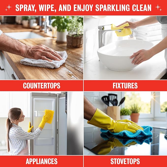 Rebel Green Natural All-Purpose Cleaning Spray - Plant-Derived Multi-Surface Cleaner with Essential Oils for Kitchen, Bath, Countertops and More - Peppermint & Lemon Scent - 16 oz - 1 Pack